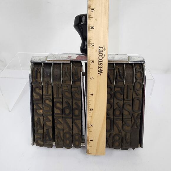 Vintage Jumbo XL 7" Wide Pullman Rubber Band Ink Stamp 11 Number Wood Handle - Picture 8 of 11